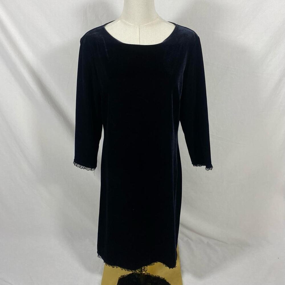 Sara campbell black velvet maxi dress size small vintage Whimsigoth grunge